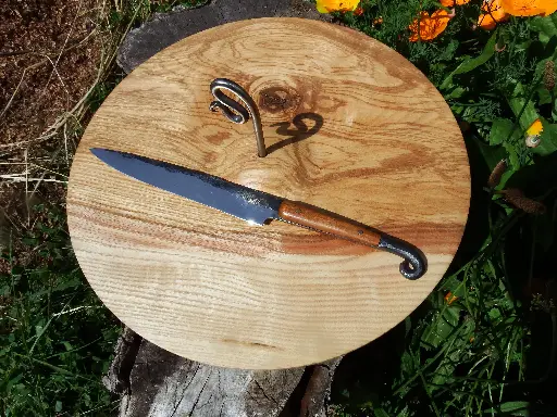 [CuisineBrutAbricot001] Couteau de cuisine brut de forge Abricotier